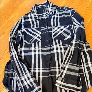 Lucky Brand Black and White Plaid Button Down Shirt!